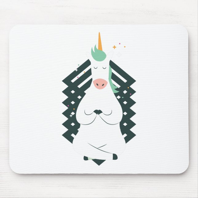 Unicorn in Yoga Pose Mouse Mat (Front)
