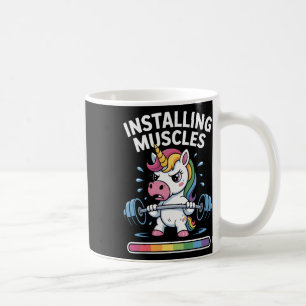 Unicorn Installing Muscles Please Wait Bodybuildin Coffee Mug