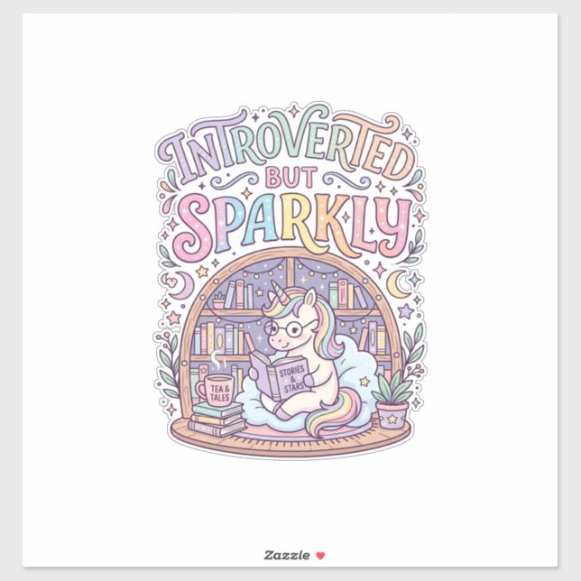 Unicorn Introverted but Sparkly Original White Bac (Sheet)
