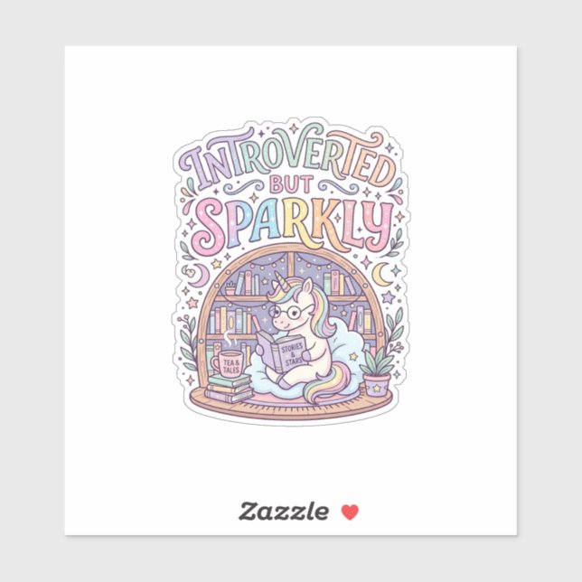 Unicorn Introverted but Sparkly Original White Bac (Sheet)