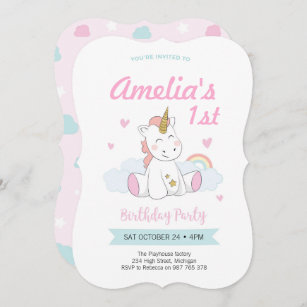 unicorn invitations announcements zazzle uk