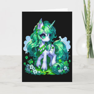 Unicorn Irish Anime Girls Card