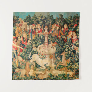 UNICORN IS FOUND / Fountain and Other Animals Tapestry