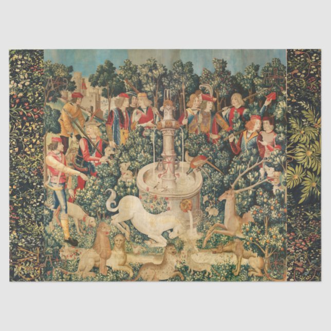 UNICORN IS FOUND / Fountain and Other Animals Tissue Paper (Front)