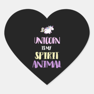 Unicorn is My Spirit Animal Heart Sticker
