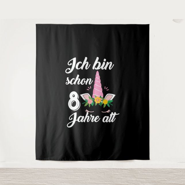 Unicorn I've been Unicorn Birthday for 8 years Tapestry (Front)