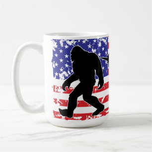 Unicorn, Jackalope, Bigfoot and the American Flag Coffee Mug