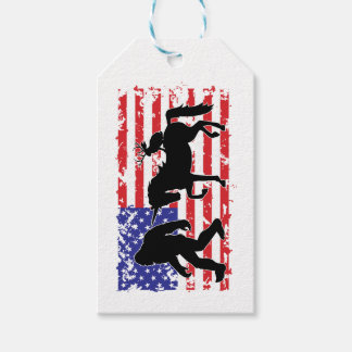 Unicorn, Jackalope, Bigfoot and the American Flag Gift Tags
