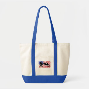 Unicorn, Jackalope, Bigfoot and the American Flag Tote Bag