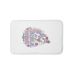 Unicorn Jingle Horns Charming Apparel Graphic_1 Bath Mat