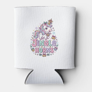 Unicorn Jingle Horns Charming Apparel Graphic_1 Can Cooler