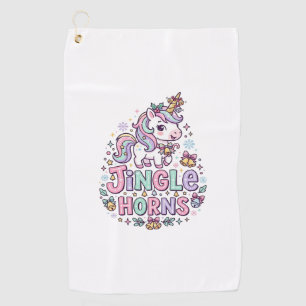 Unicorn Jingle Horns Charming Apparel Graphic_1 Golf Towel