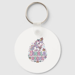 Unicorn Jingle Horns Charming Apparel Graphic_1 Key Ring