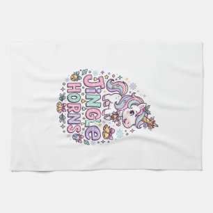Unicorn Jingle Horns Charming Apparel Graphic_1 Tea Towel