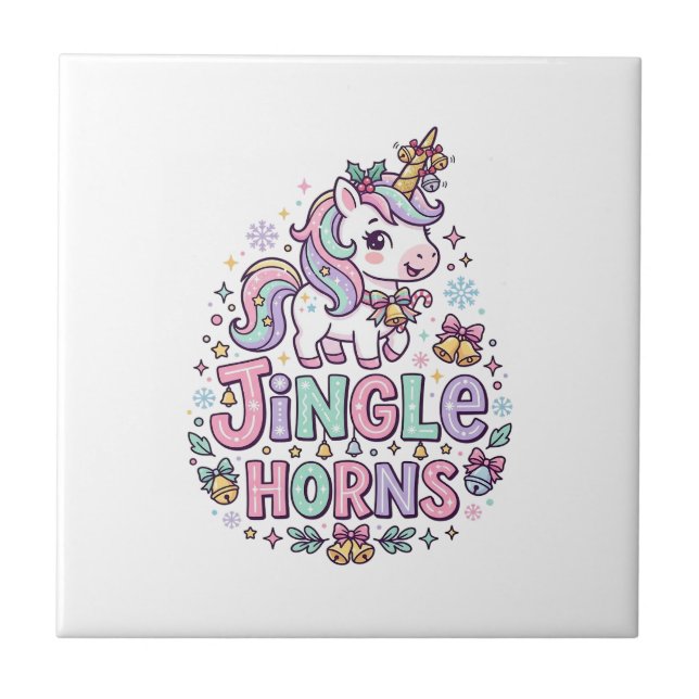 Unicorn Jingle Horns Charming Apparel Graphic_1 Tile (Front)