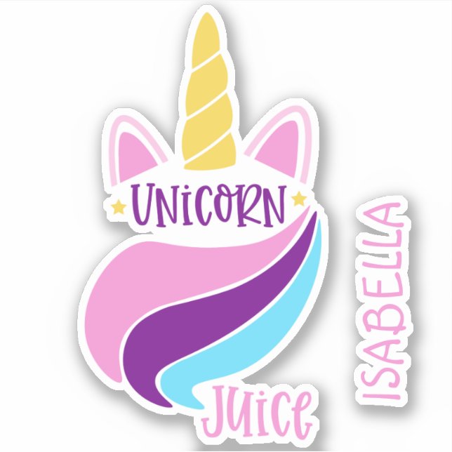 Unicorn Juice Cute Girly Custom Personalised Name (Front)