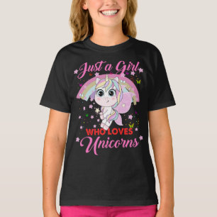 Unicorn Just a Girl Who Loves Unicorns Cute Gift T-Shirt