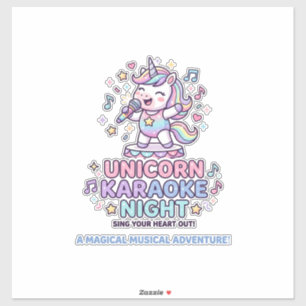 Unicorn Karaoke Night Bold Typography Product Grap