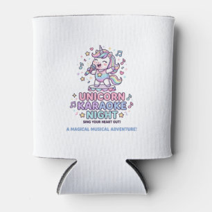 Unicorn Karaoke Night Bold Typography Product Grap Can Cooler