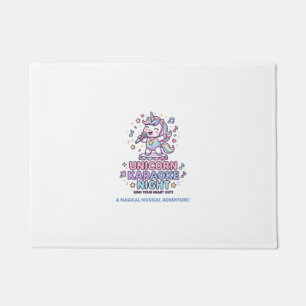 Unicorn Karaoke Night Bold Typography Product Grap Doormat