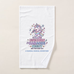 Unicorn Karaoke Night Bold Typography Product Grap Hand Towel