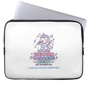 Unicorn Karaoke Night Bold Typography Product Grap Laptop Sleeve