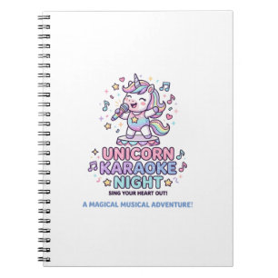 Unicorn Karaoke Night Bold Typography Product Grap Notebook