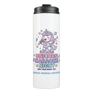 Unicorn Karaoke Night Bold Typography Product Grap Thermal Tumbler