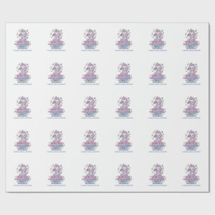 Unicorn Karaoke Night Bold Typography Product Grap Wrapping Paper