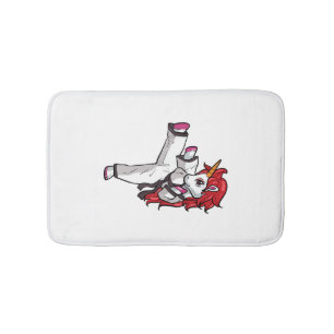 Unicorn Karate Girl Taekwondo Jiu Jitsu MMA BJJ T- Bath Mat