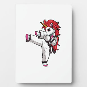 Unicorn Karate Girl Taekwondo Jiu Jitsu MMA BJJ T- Plaque