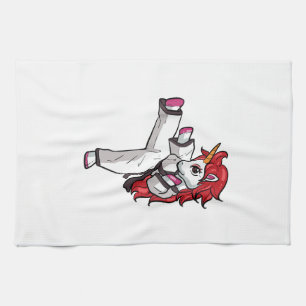 Unicorn Karate Girl Taekwondo Jiu Jitsu MMA BJJ T- Tea Towel