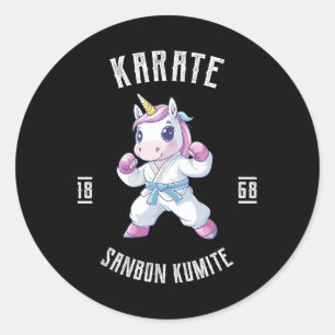 Unicorn Karate - Japanese Martial Artist Classic Round Sticker