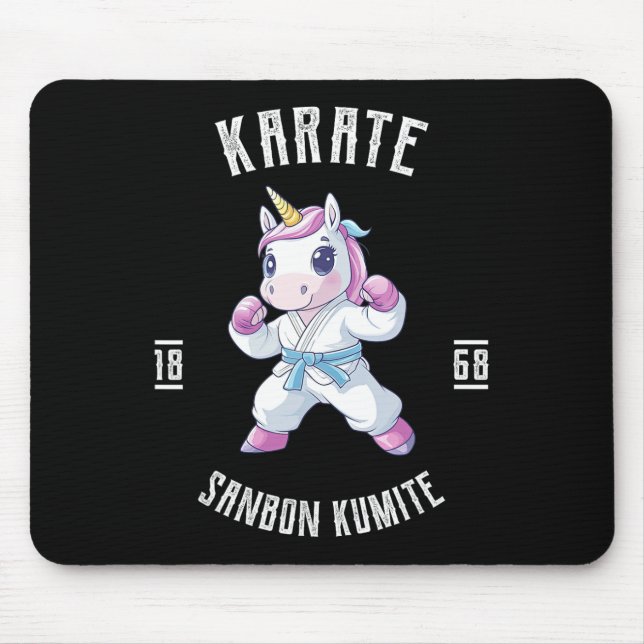 Unicorn Karate - Japanese Martial Artist  Mouse Mat (Front)