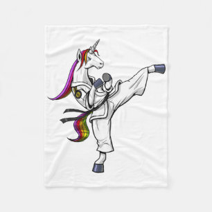 Unicorn Karate Ninja Martial Arts Judo Kickboxing Fleece Blanket