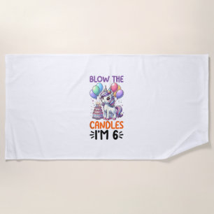 Unicorn Kids 1st Birthday Party Boy 1 Year Old Bda Beach Towel