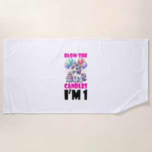 Unicorn Kids 2nd Birthday Party Boy 2 Year Old Bda Beach Towel