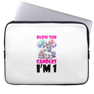 Unicorn Kids 2nd Birthday Party Boy 2 Year Old Bda Laptop Sleeve