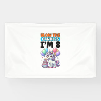 Unicorn Kids 8th Birthday Party Boy 8 Year Old Bda Banner