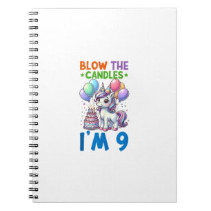 Unicorn Kids 9th Birthday Party Boy 9 Year Old Bda Notebook