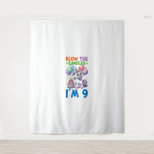 Unicorn Kids 9th Birthday Party Boy 9 Year Old Bda Tapestry