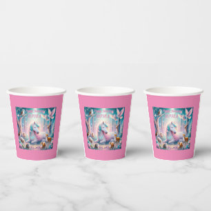  Unicorn,  Kids, Birthday Custom Name/ DOB/Photo Paper Cups