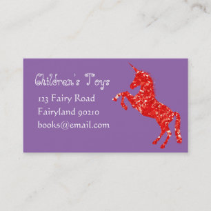 Unicorn kids online toys and books business business card