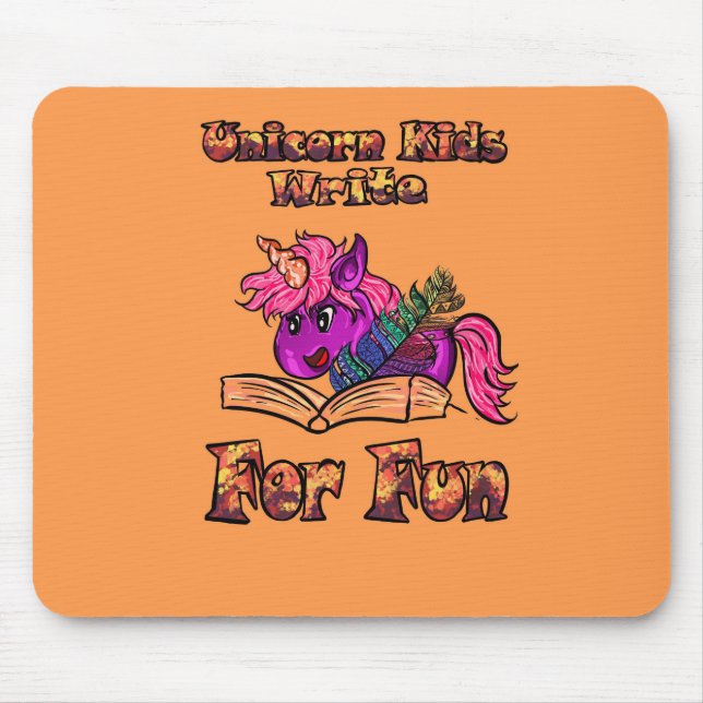 Unicorn Kids Write For Fun Mouse Mat (Front)