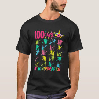 Unicorn Kindergarten 100 Days Of School Girl Magic T-Shirt
