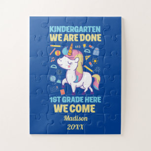 Unicorn Kindergarten Graduation 1st Grade  Jigsaw Puzzle