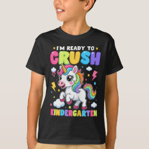 Unicorn Kindergarten Here I Come Back To School Gi T-Shirt