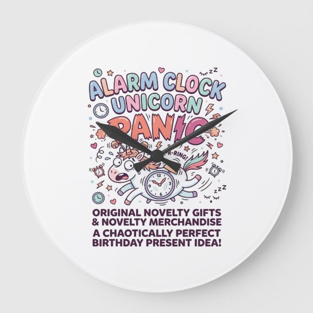 Unicorn Kingdom Guard Adorable Vector Design_1 Large Clock (Front)