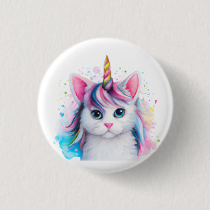 Unicorn Kitten 3 Cm Round Badge