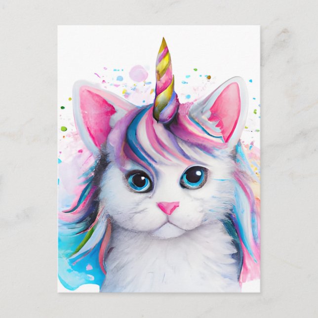 Unicorn Kitten Postcard (Front)